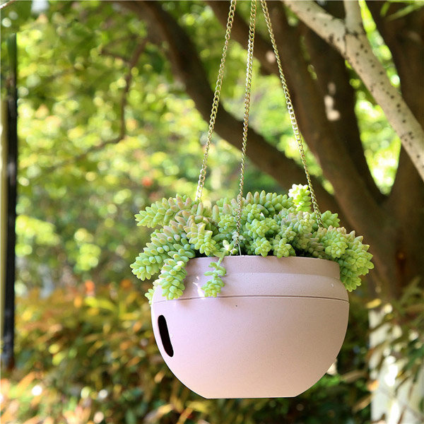 Plastic Hanging Planter Pot Home Yard Hanging Flowers Baskets With Chain