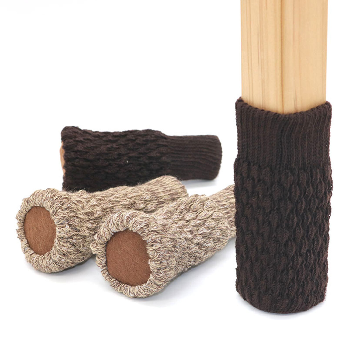 24Pcs Chair Leg Socks Acrylic Fibers Chair Leg Cover Furniture Desk Leg Knitting Sock Sets Floor Pro