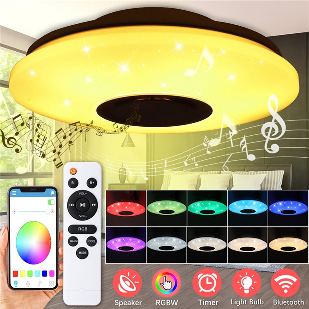 

60W AC220V 102LED Starry Lampshade LED Intelligent Ceiling Lamp Bluetooth Music Smart Ceiling Light APP+Remote Control