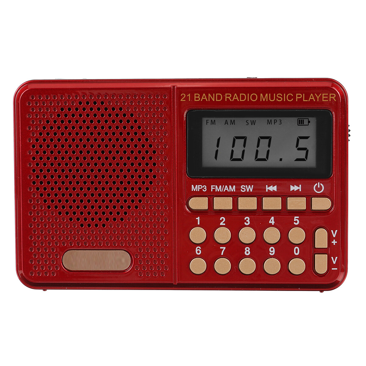 

Radio Music Player Portable Digital FM AM SW Radio Stereo Speaker Rechargeable MP3 Player Support TF Card