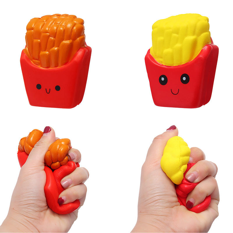 Image of Ses Gesicht Emoji Pommes Frites Squishy 10CM Langsam steigende Straps Anhnger Soft Squeeze Scented Brot Spielzeug