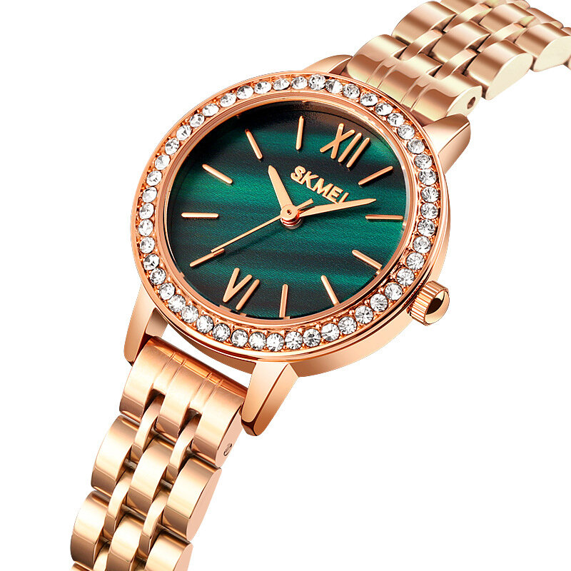 

SKMEI 1711 Fashionable Crystal Full Steel Quartz Watch Ultra Thin Dress Gift Ladies Wrist Watch