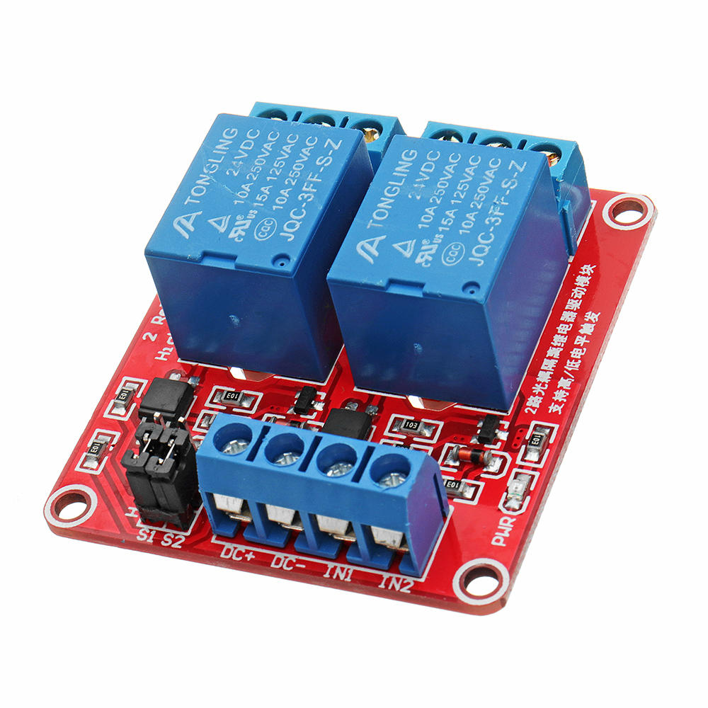 

10Pcs 24V 2 Channel Level Trigger Optocoupler Relay Module Power Supply Module