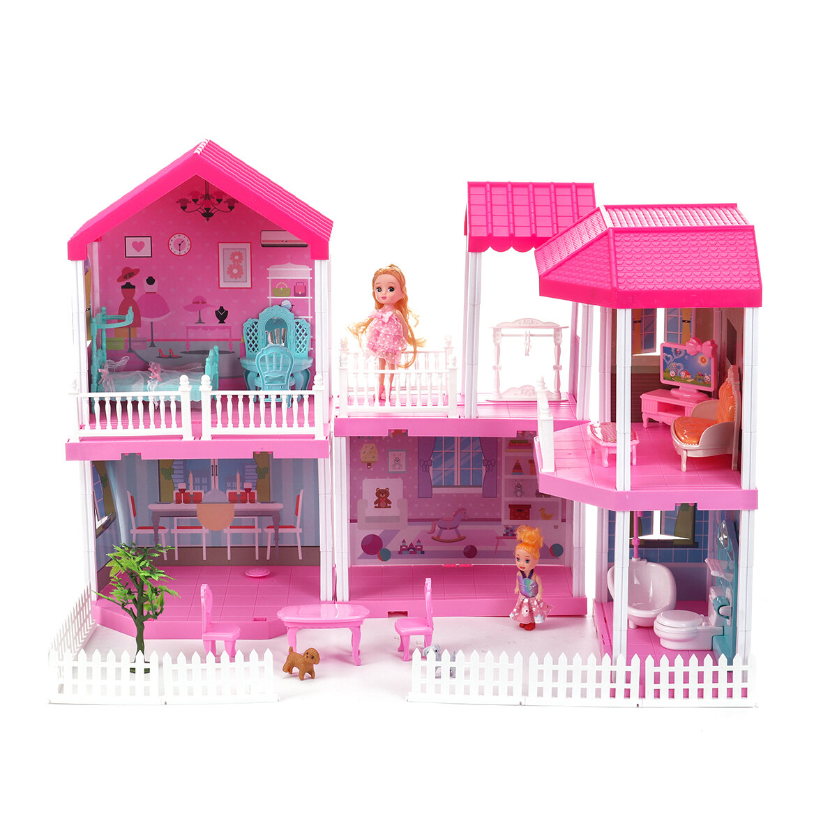 Kinderen?Speelhuis?Speelgoed?Poppenhuis?Prinses?Huis 3D DIY Prinses Kasteel Meisjes Verjaardagscadea