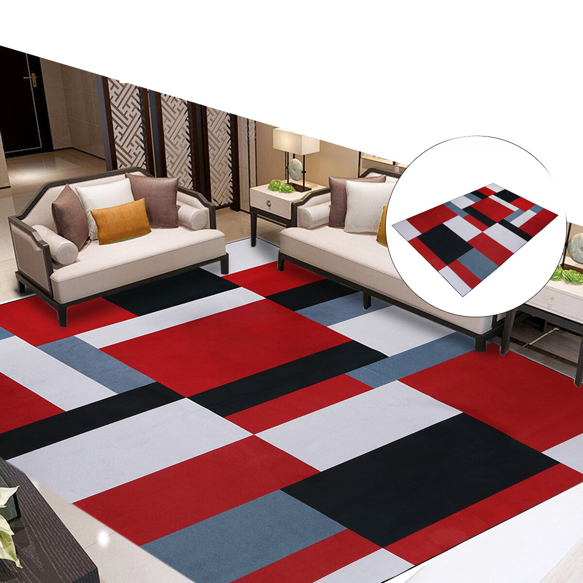 Mixed Colors Area Rugs Modern Carpet Polyester Carpet Rug for Home Living Room Bedroom Decor