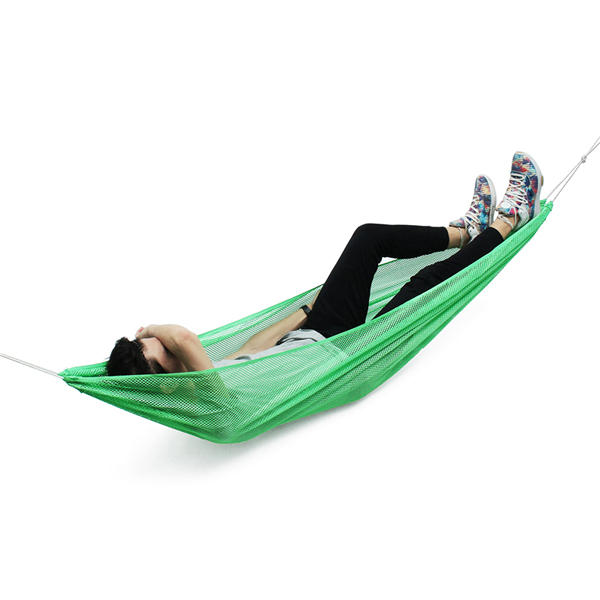 190 * 130cm 1-2 persoon Ice Silk hangmat buiten Nylon Touw net hangend slaap tweepersoonsbed