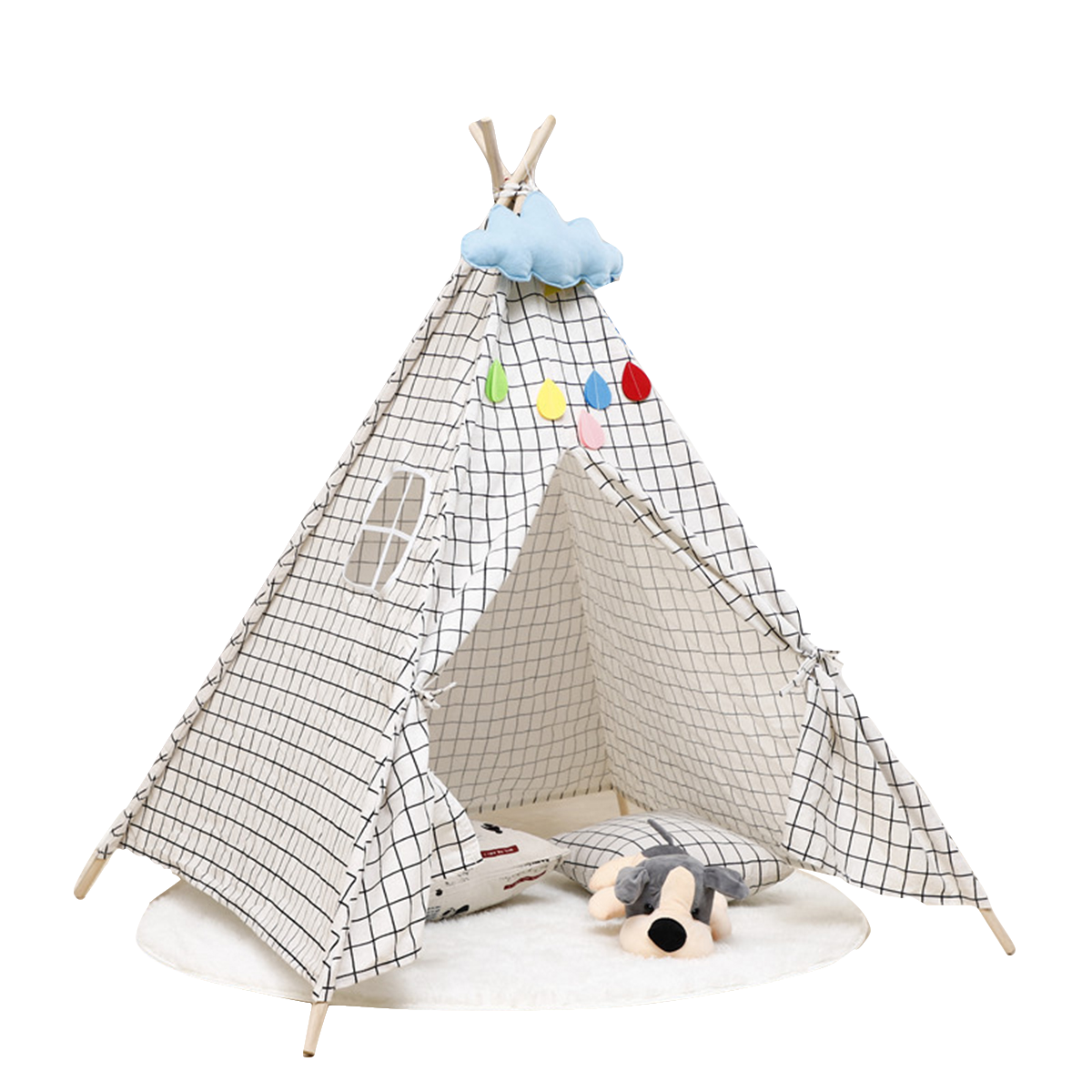 

135 см детская игровая палатка Teepee, домик для ролевых игр, домашний На открытом воздухе, детский индийский холст, игр