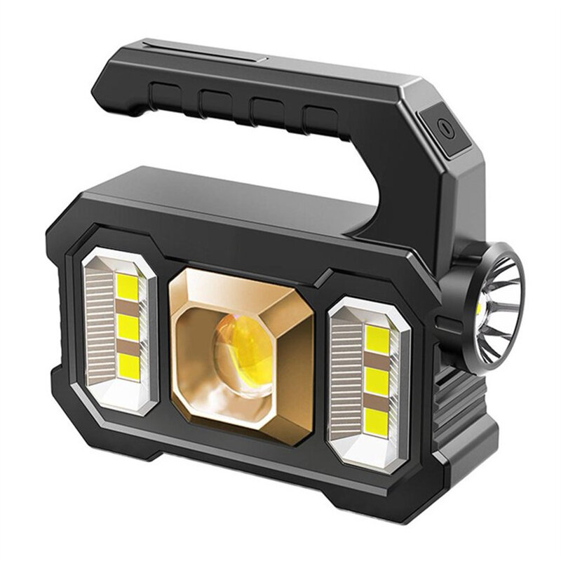 Фонарь-прожектор Солнечный светильник-фонарь для кемпинга на природе, яркий свет, зарядка через Type-C, водонепроницаемый COB-свет для использования на открытом воздухе, походов и дома