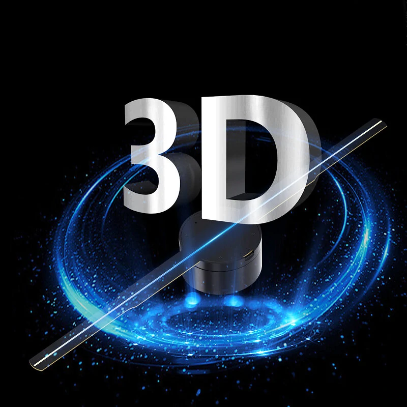 3D Fan Hologram Projector Wifi Led 3D Display Advertising logo Light Remote Advertise Display Light Logo Lamp – EU Plug