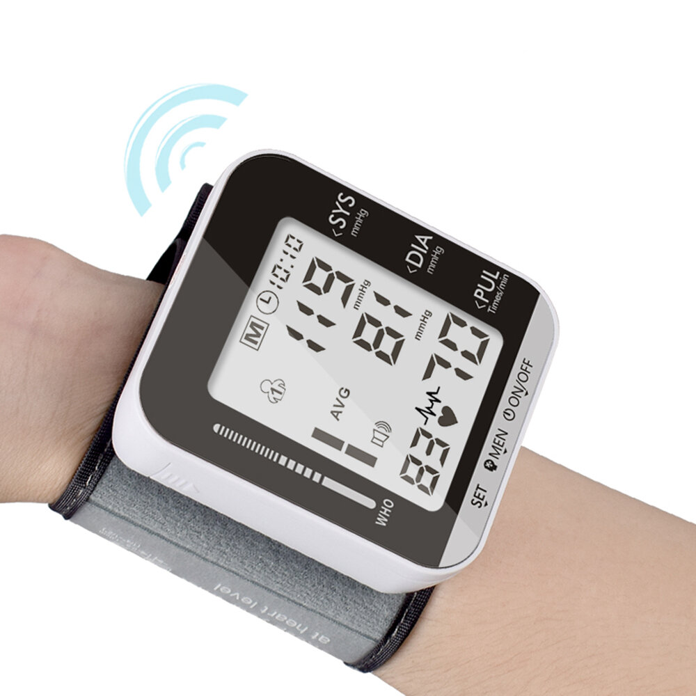 

Wrist Blood Pressure Monitor Digital Wrist Pulse Heart Beat Rate Meter Device Portable Tonometer BP Sphygmomanometer Hom