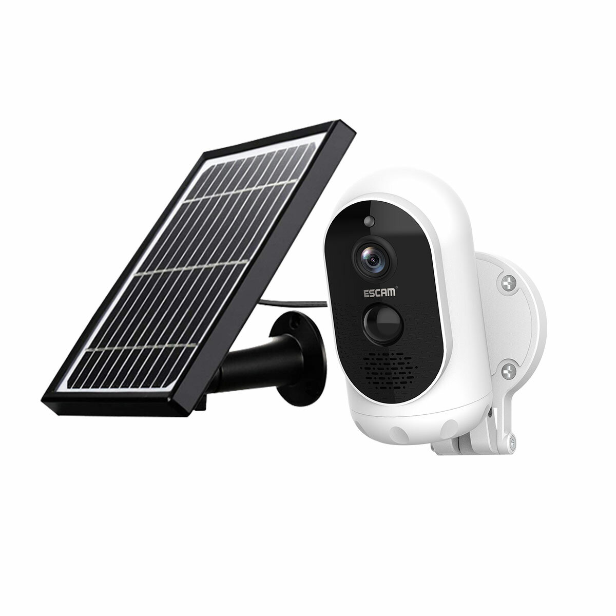 ESCAM G12 1080P Full HD Outdoor Rechargeable Battery Solar Panel PIR Alarm WiFi Camera Night Vision PIR Alarm WiFi Camer