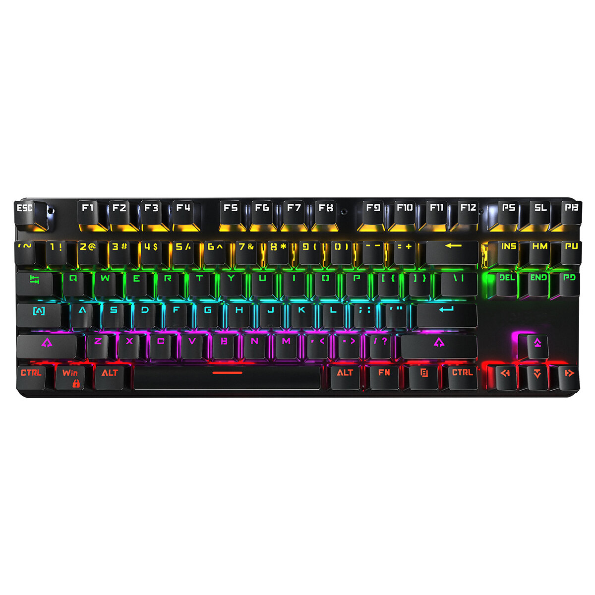 Wired Mechanical Keyboard 87-Key 87% TKL Layout Suspended Keycaps Blue Switch Hot Swappable RGB Back