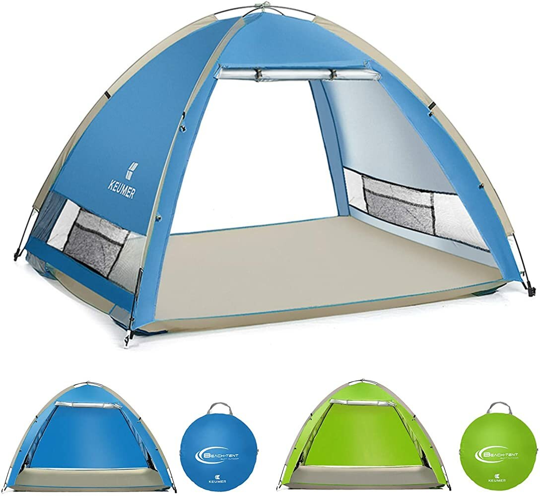4-5 Personen Automatisches Campingzelt UPF 50+ Anti UV Strandzelt Sonnenschutz Überdachung Outdoor Reise Angeln