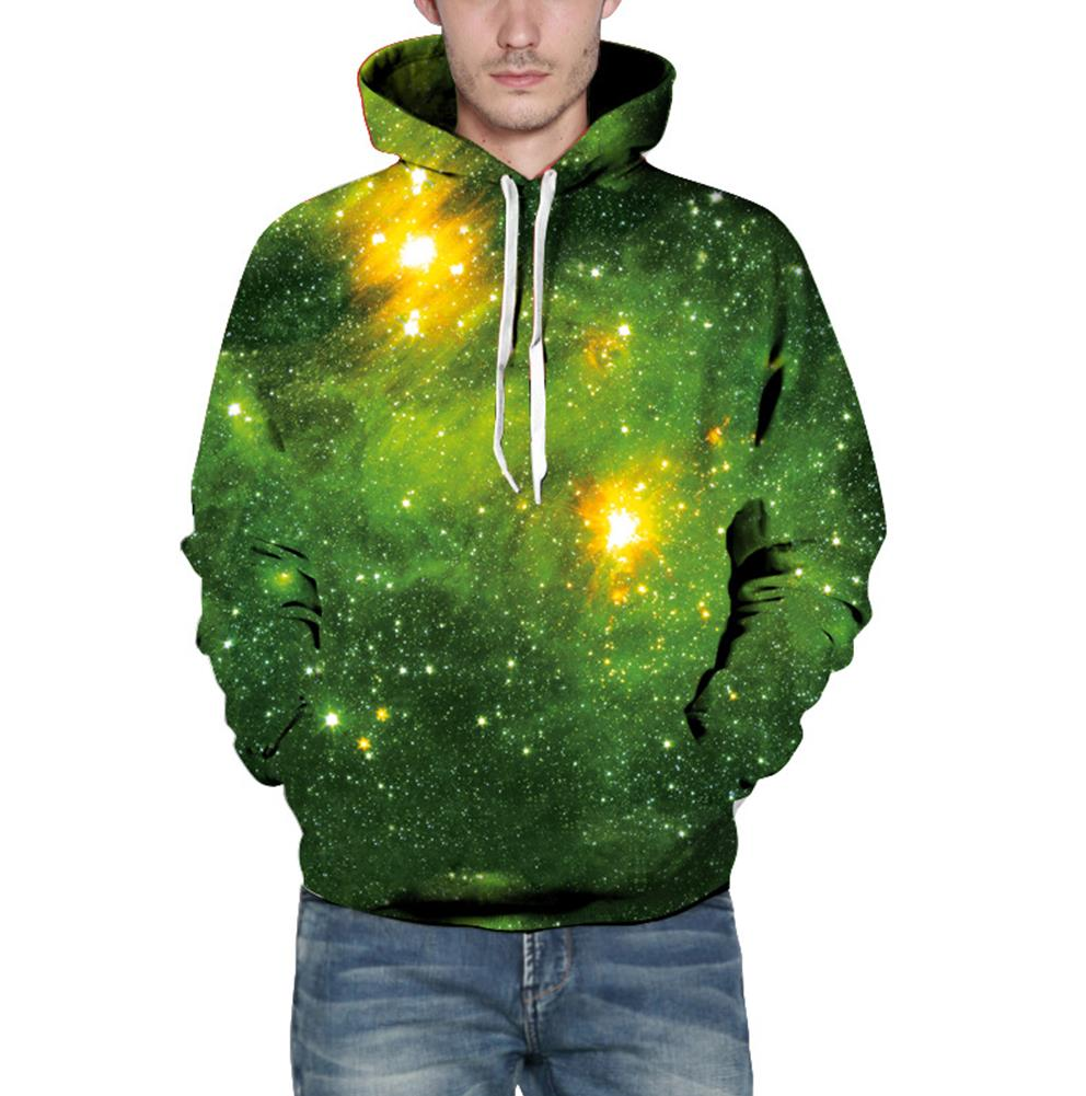 Camisola em camisola com capuz 3D Unissex Presente Floresta verde Pullover Casual Hooded Tracksuit Drawstring Sweater