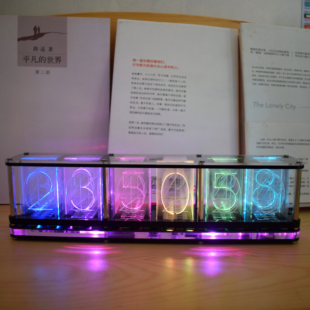 Geekcreit® Imitate Glow Clock Full Color RGB Glow Tube Clock LED Music Spectrum Kit