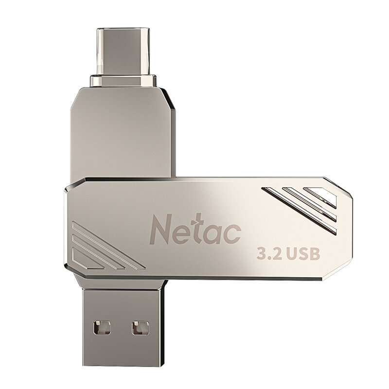 

Netac US12 USB3.2 Dual U Port Flash Drive 128G Type-C + A High Speed Pendrive Mini Portable Metal Memory U Disk для теле