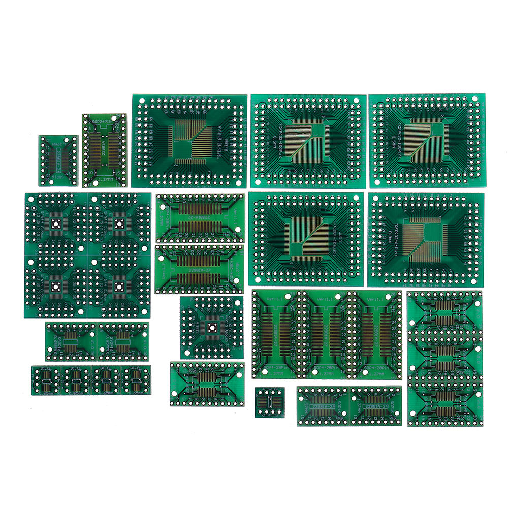 

150pcs PCB Board Kit SMD Turn To DIP Adapter Converter Plate FQFP 32 44 64 80 100 HTQFP QFN48 SOP SSOP TSSOP 8 16 24 28