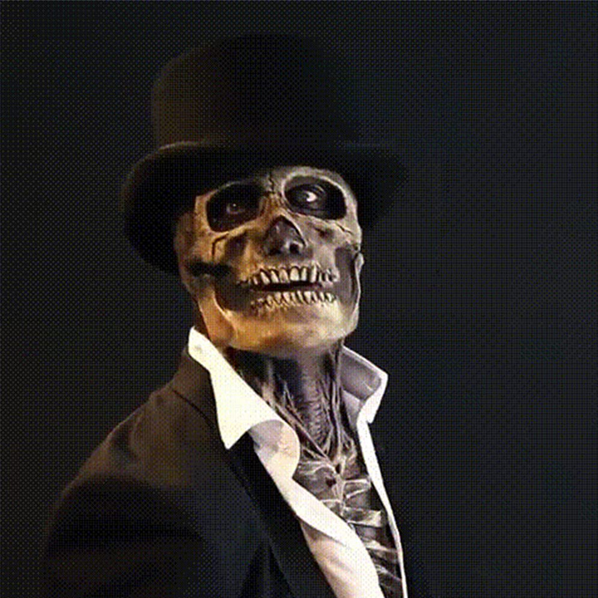

Хэллоуин подвижный рот скелет Маска Косплей ужас Латекс Маска головной убор