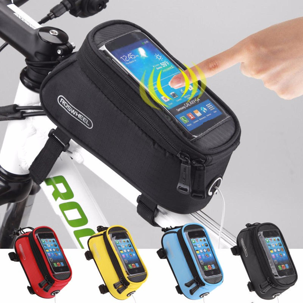 

ROSWHEEL Cycling Bicycle Front Tube Touch Screen Bag For iPhone 7 Plus 6S