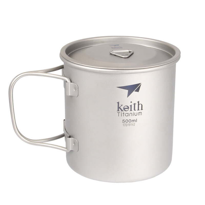 Keith Ti3205 500ml opvouwbare handgreep Cup antibacteriële lichtgewicht soeppan Water Cup Camping Picknick BBQ servies