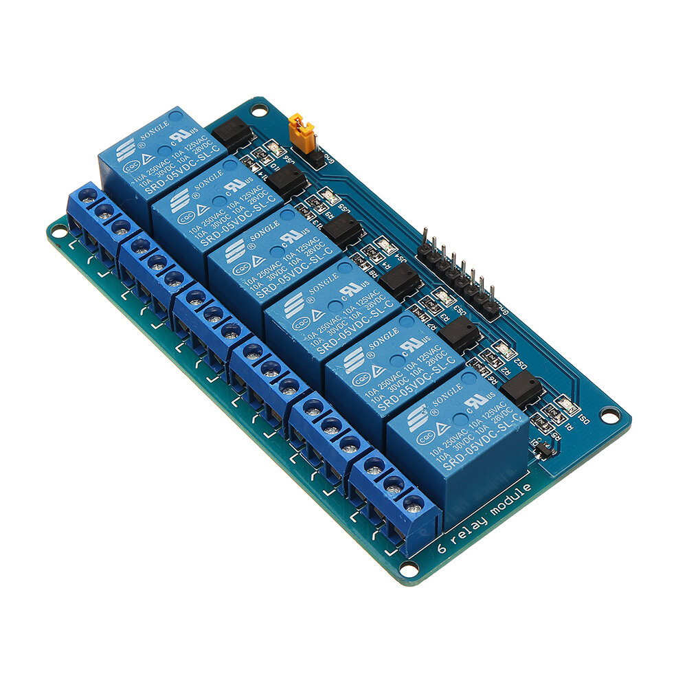 BESTEP 6 Channel 5V Relay Module With Optocoupler Protection Low Level Trigger