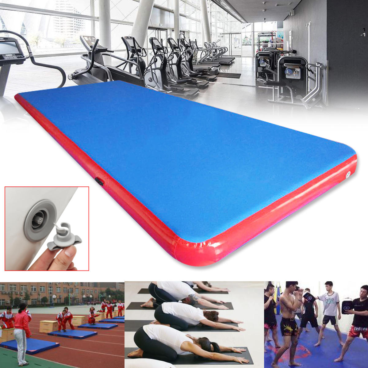 236.2 x 78.74inch nflatable GYM Air Track Mat Airtrack Gymnastics Mat Tumbling Practice Training Pad With Repair Kit