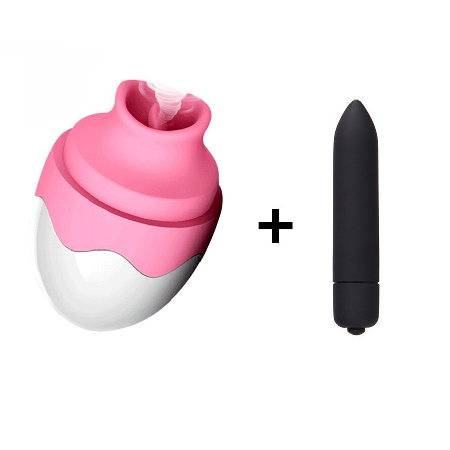 

Oral Clitoris Tongue Sex Vibrator Nipple Sucker + 10 Speed Bullet Vibrator AV Stick Clitoris Stimulator Mini Sex Toys fo