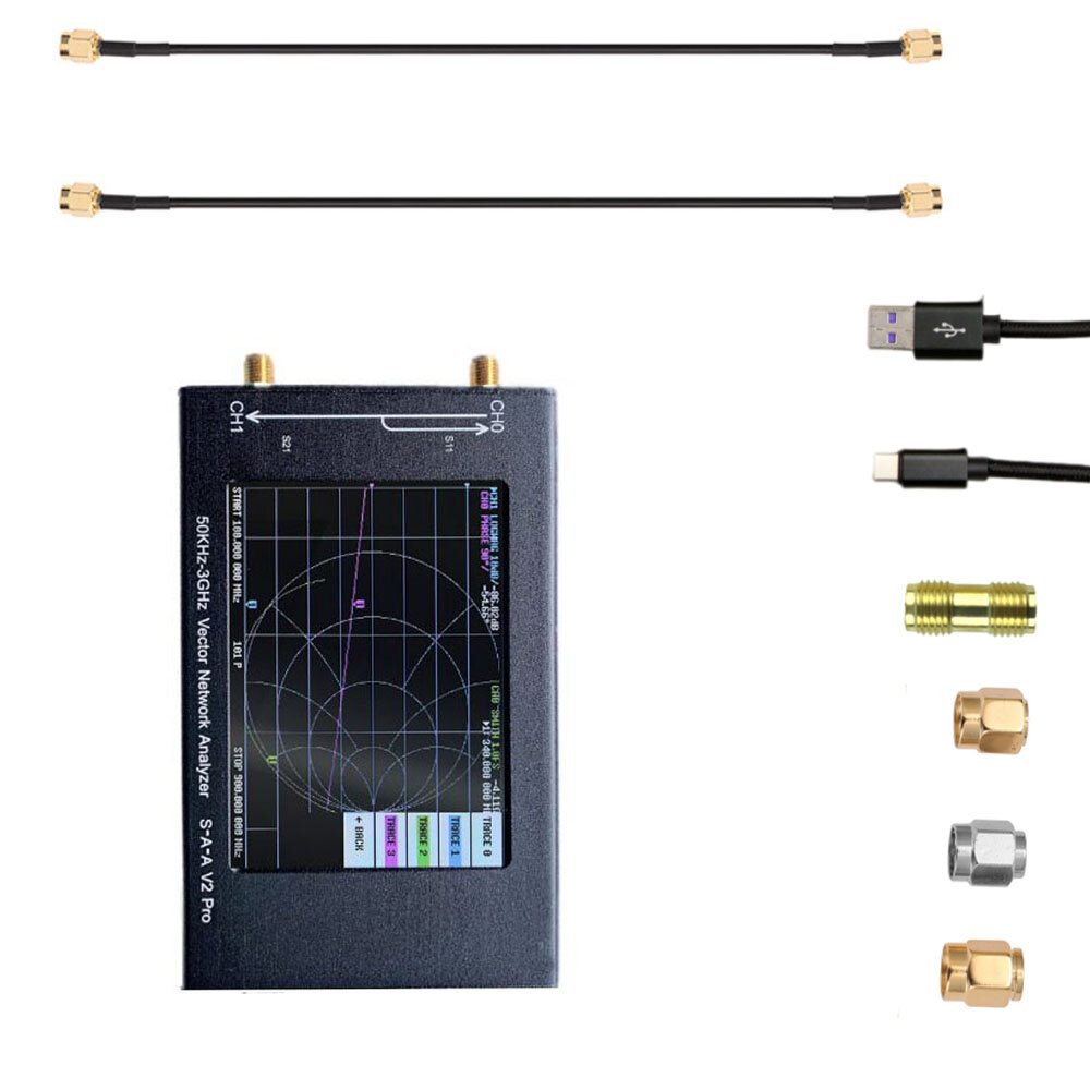 

LZ3G S-A-A V2 Pro Vector Network Analyzer 3.2 Inch Digital Nano VNA Tester MF HF VHF UHF USB Antenna Analyzer Standing W
