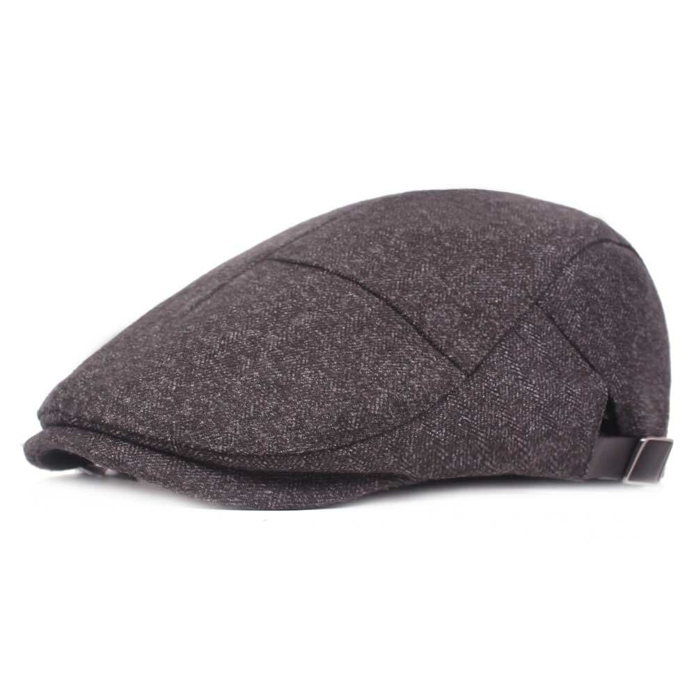 Mens Womens Casual Winter Warm Thicken Adjustable Beret Hat Outdoor Plain Newsboy Caps