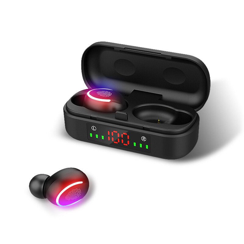 Bakeey V8 TWS Draadloze oordopjes Bluetooth 5.0 In-ear oortelefoon Mini Sportmuziek HiFi Stereo LED-