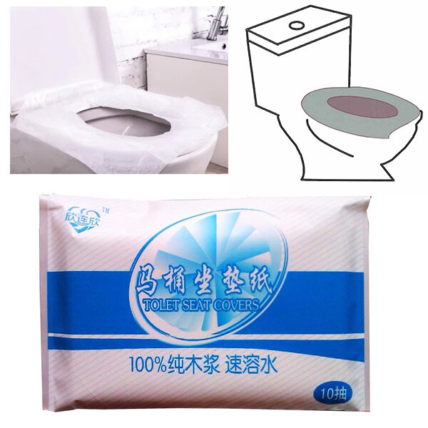 10 stuks Protable Toilet Seat Cover Closetool Biologisch Afbreekbaar Sanitair Disposable Paper