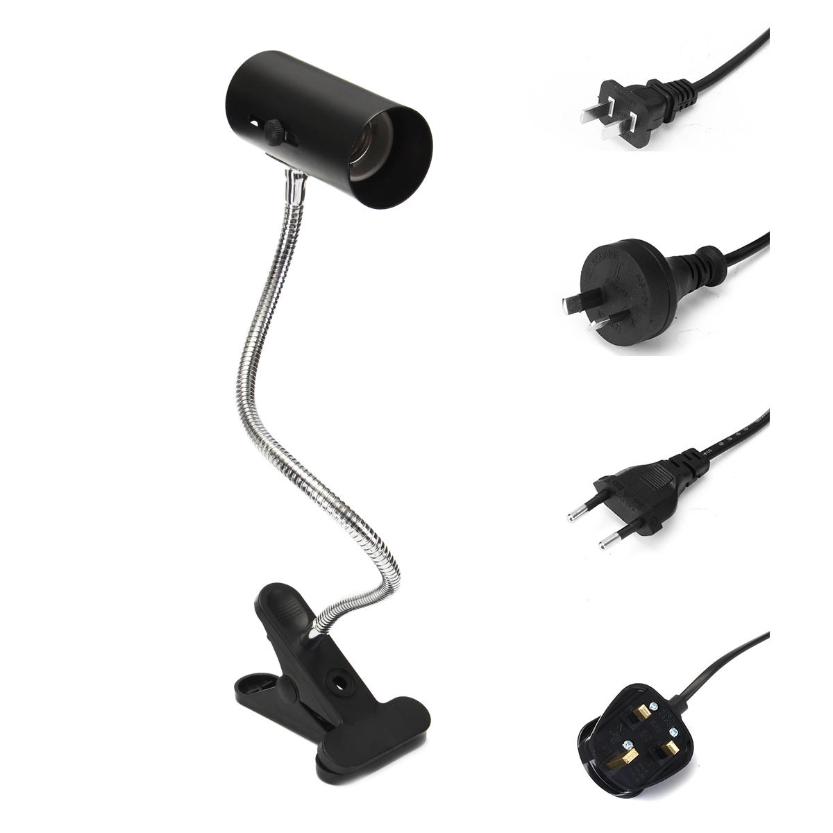 40 CM E27 Flexibele Reptiel-LED-lamphouder Lamp Adapter-aansluiting met clip-onschakelaar voor huisd