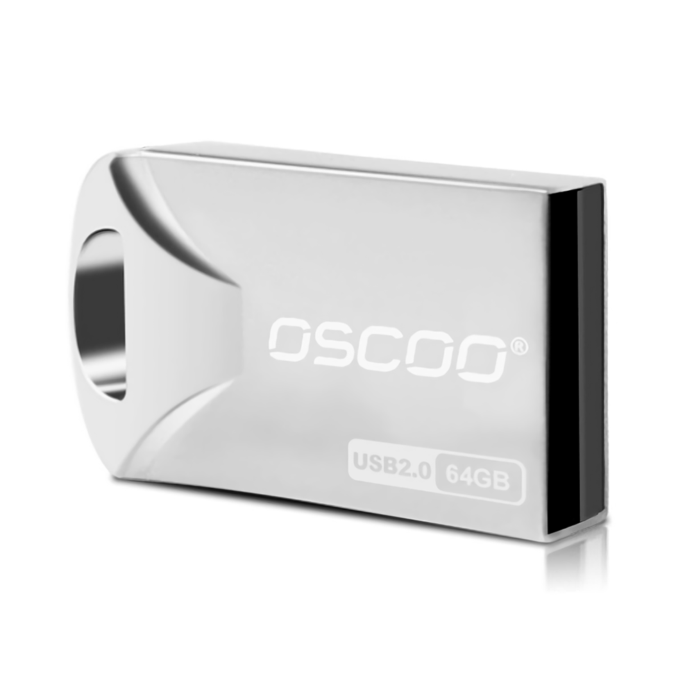 OSCOO USB2.0 Flash Drive Pendrive USB-schijf 16G 32G 64G draagbare metalen mini-duimschijf