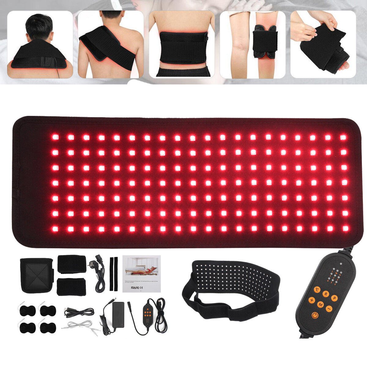 Multifunctional EMS Infrared Heating Massage Belts Deep Therapy Pad Shoulder Joint Muscle Pain Red Light Therapy Belt