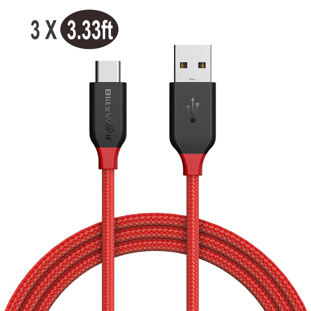 3x Kabel USB C BlitzWolf AmpCore BW-TC5 z EU za $10.85 / ~41zł