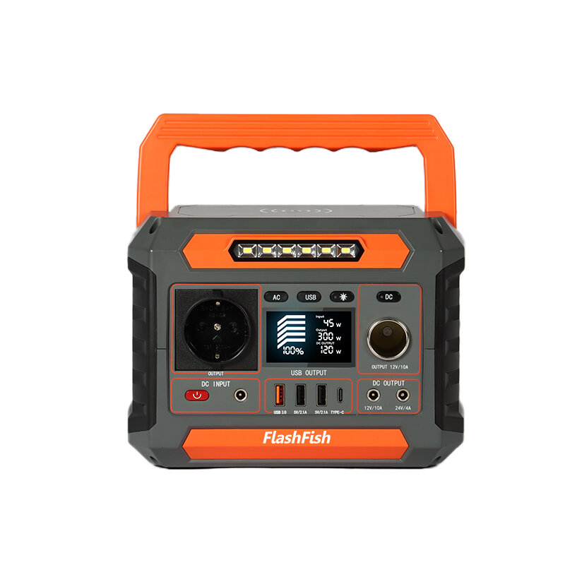 [EU Direct] FlashFish P66 Áramtermelő állomás 78000mAh 300W Tiszta szinusz hullámgenerátor C típusú LED-es fény 220V Powerbank Kemping Vészgenerátor