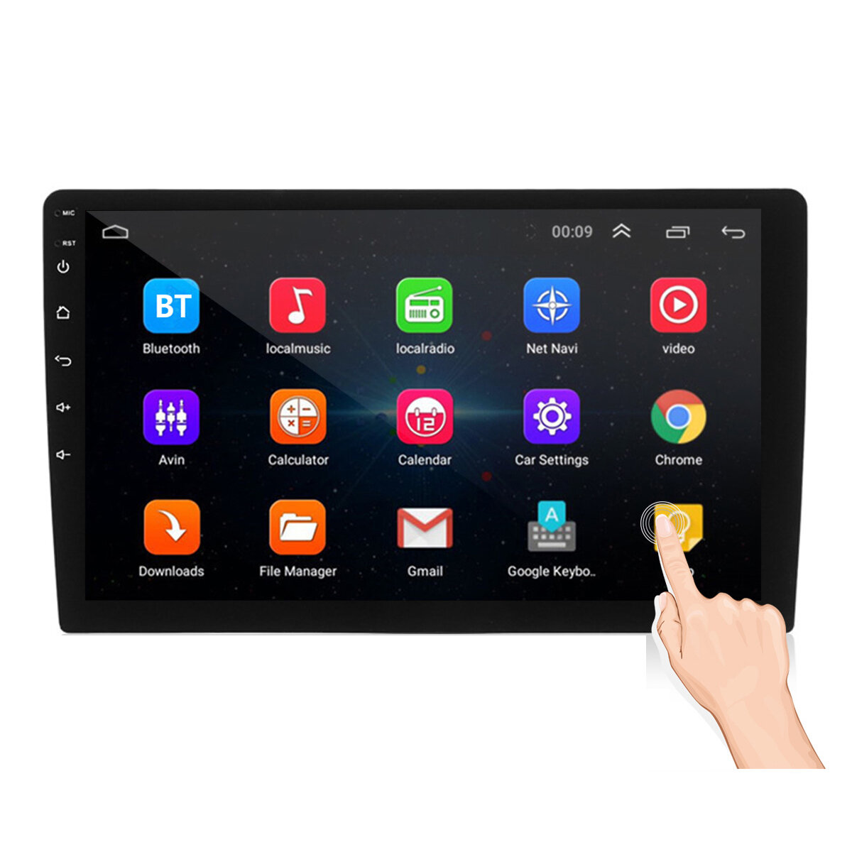 iMars 10.1Inch 2Din para Android 8.1 Coche Stereo Radio MP5 Player 1 + 16G IPS 2.5D Pantalla táctil GPS WIFI FM