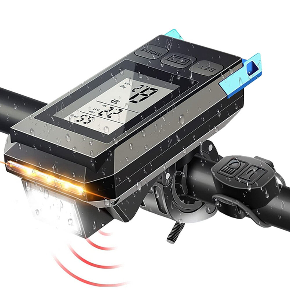 

3 in 1 Smart Bike Headlight 800Lm Brightness 2000mAh Battery IP65 Waterproof with Speedometer Horn LED Bike Lamp Cycling
