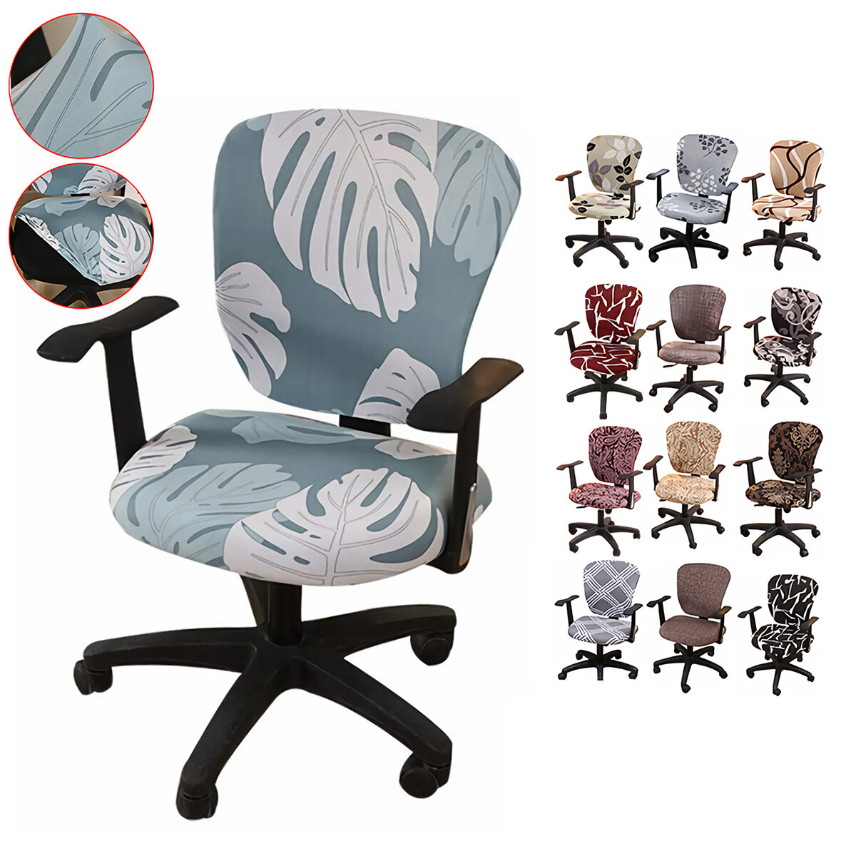 Computer Gaming Chair Cover Stretch Swivel Armchair Slipcover Furniture Decors 