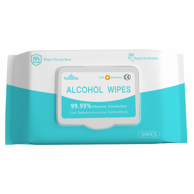 MEISHIYU 50 Pcs Disinfection Wipes Pads Cleaning Sterilization 75% Alcohol  Wipes Cleaning Wet Wipes Camping Travel