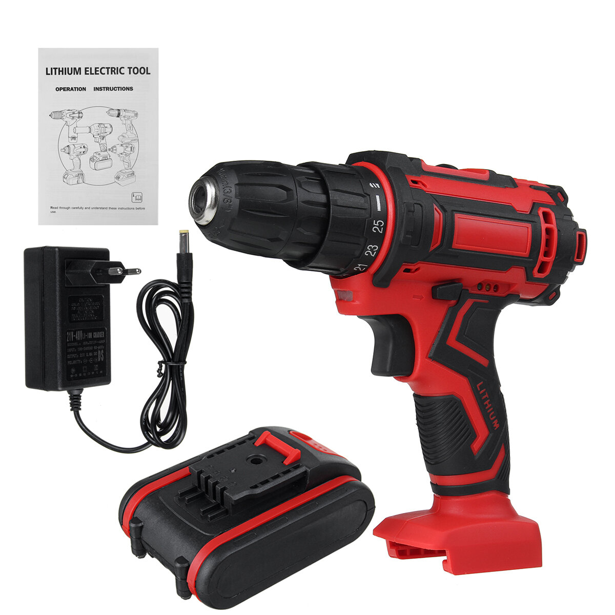 6000mAh 48V Electric Drill 3 In 1 Electric Impact Power Drill