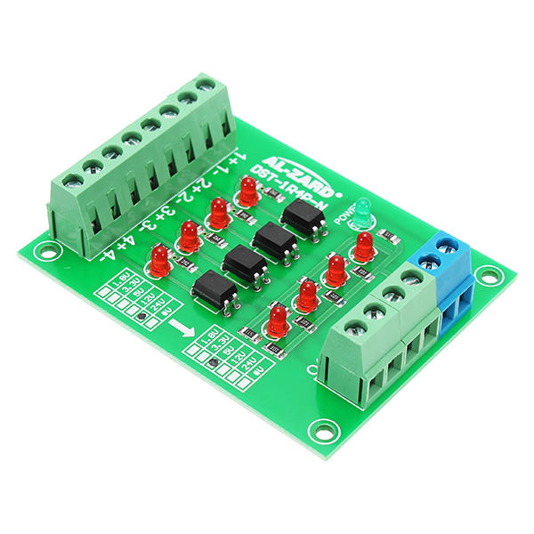 

24V To 5V 4 Channel Optocoupler Isolation Board Isolated Module PLC Signal Level Voltage Converter Board 4Bit
