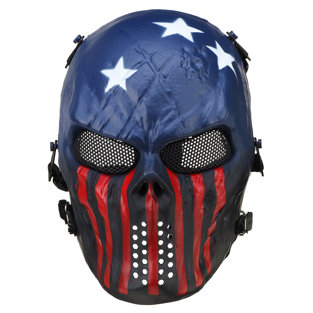 Airsoft Paintball-masker Full Face Skull Skeleton Metal Mesh Eye Game Safety Guard
