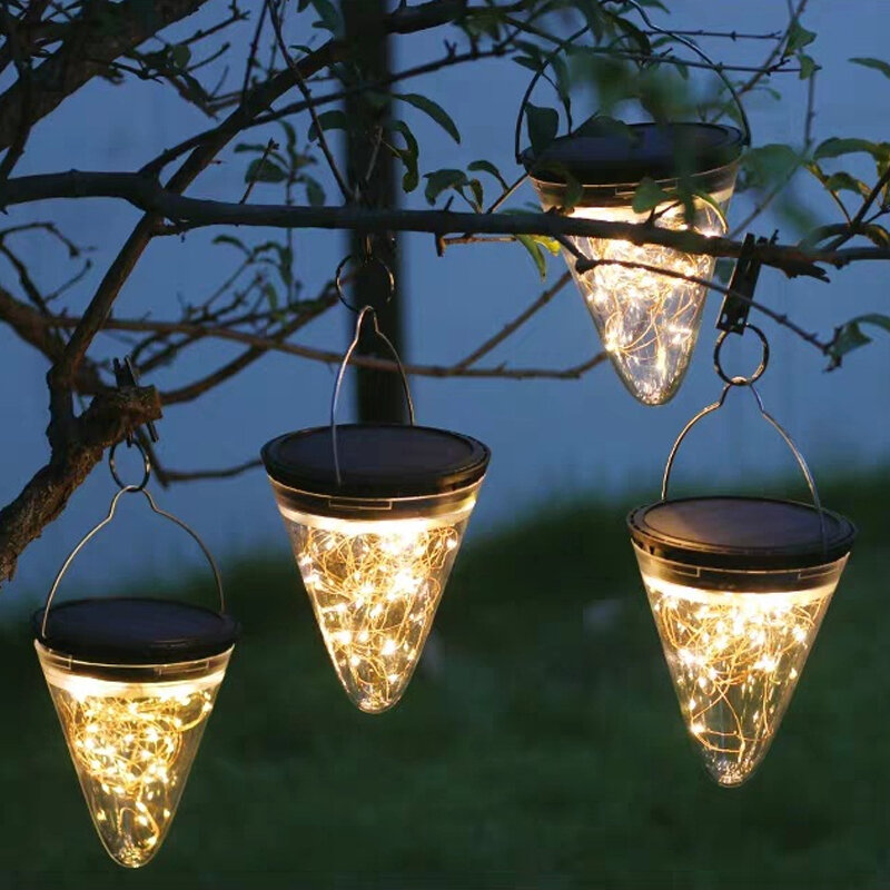 50LED Solar Powered Hanging Light Lamp Bulbs Garden Lights Outdoor Patio Decor