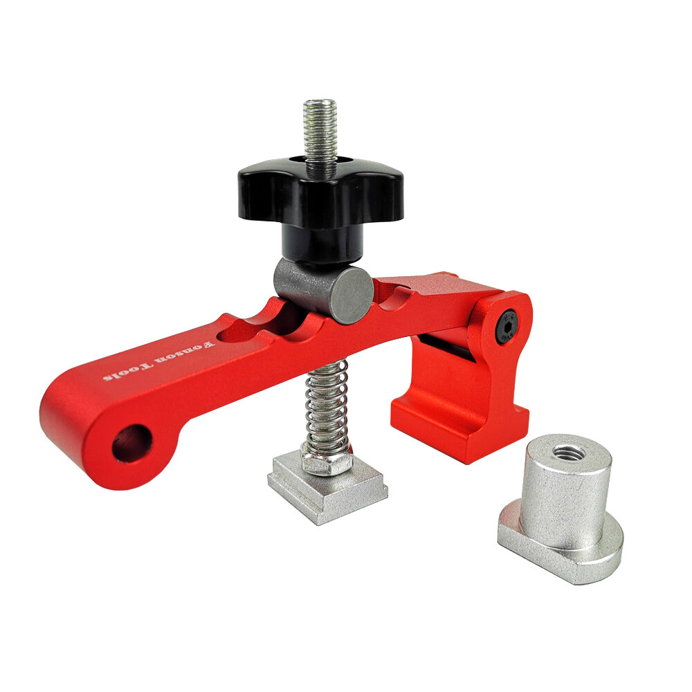 Fonson 2 in 1 Woodworking 3 Steps Adjustable Table Clamps Quick Hold Down Clamps Pressure Plate Desktop Positioning Clam