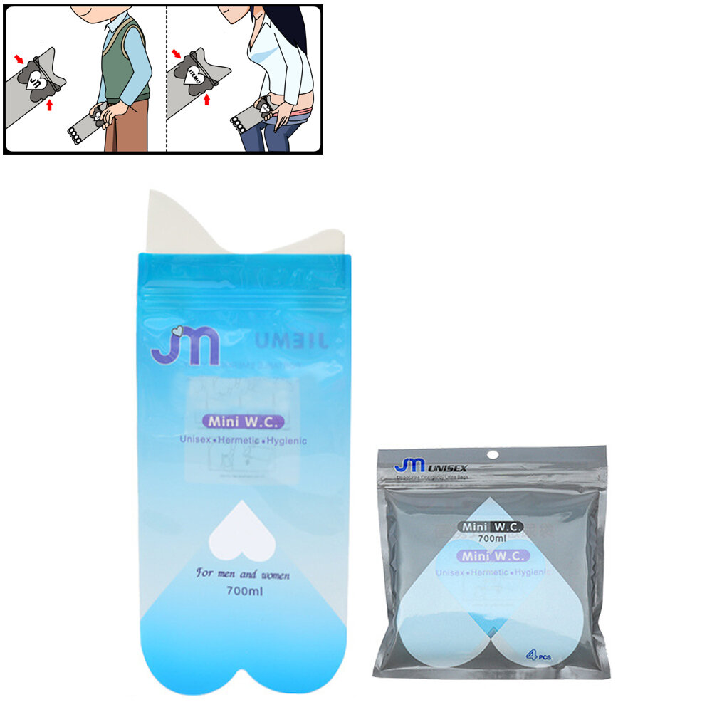 JIEMU 700ml 4 Pcs Disposable Urinal Bags Emergency Urination Toilet Vomit Bag Camping Travel