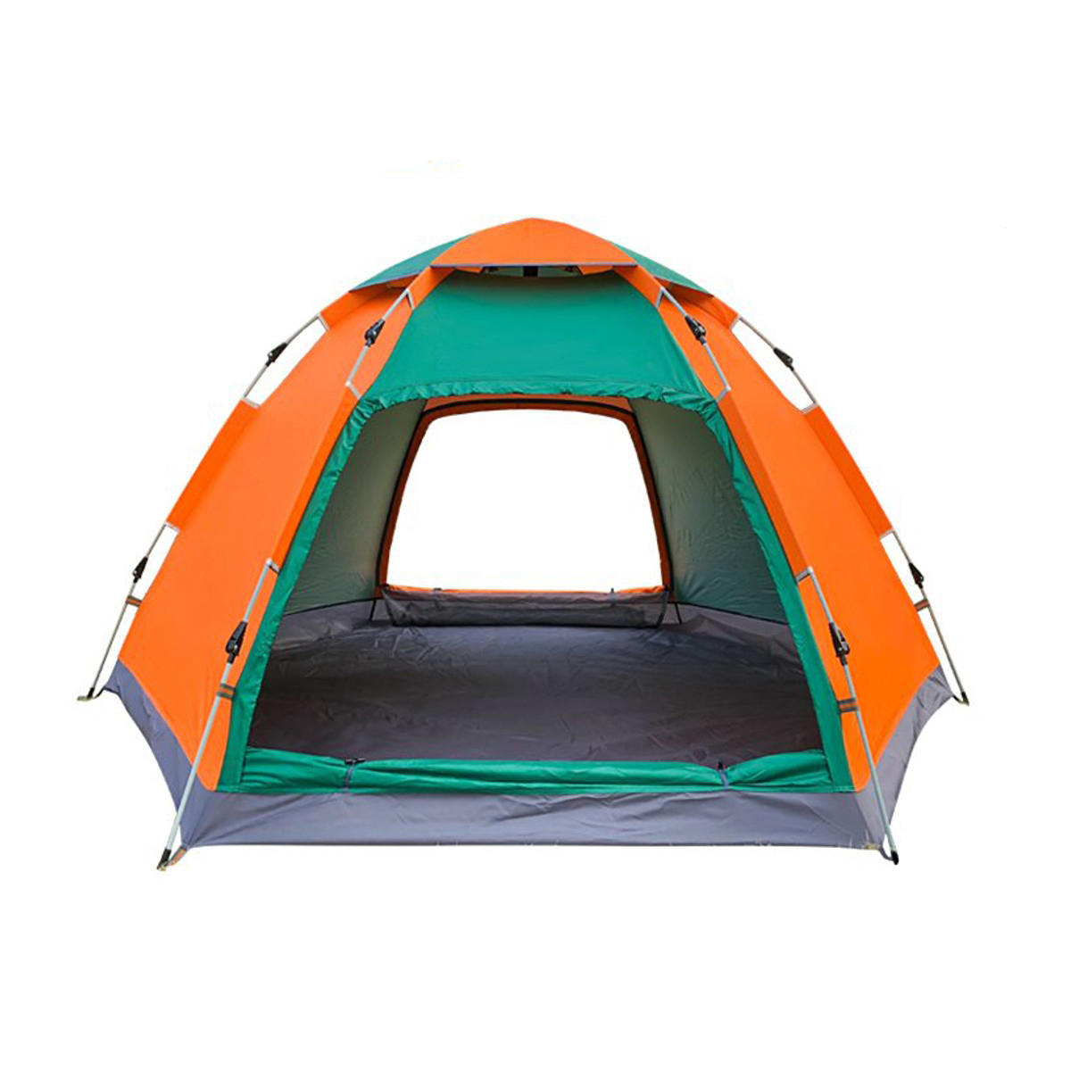 Barraca de camping para 3-4 pessoas ao ar livre, abertura automática instantânea, grande tenda familiar à prova d'água com toldo para proteção solar