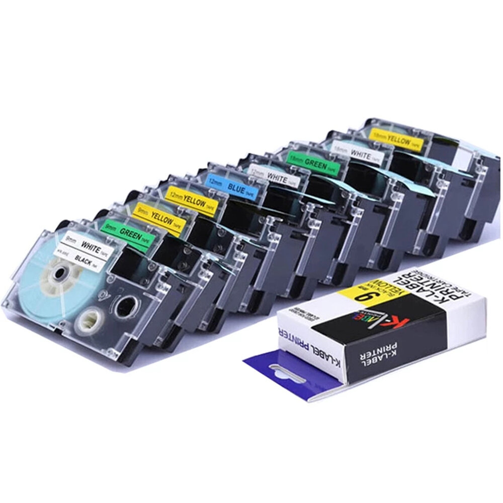 CIDY 1 Roll 9/12mm Label Tape Compatible Casio Label for Casio KL-780 KL-60 KL-170 KL-120 KL-820 CW-