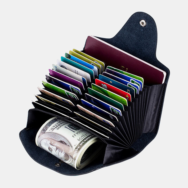 

Men Genuine Leather Organ Shape Multi-card Slots Multifunction Coin Purse Card Bag Wallet