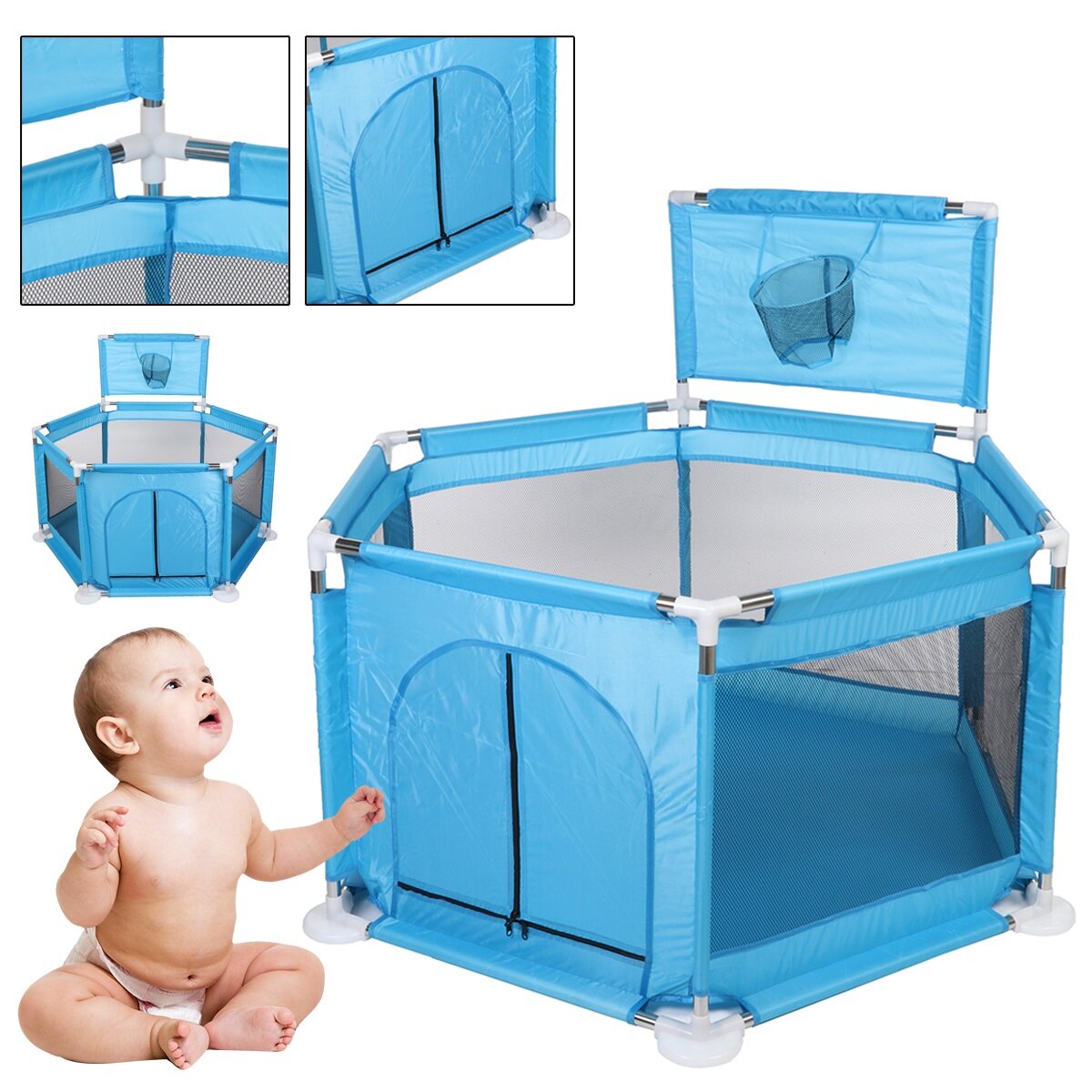 Baby Portable Children's Playpen Folding Child Fence Child Safety Barrier Ball Pool Kids Bed Fence Playpen Dry Pool for